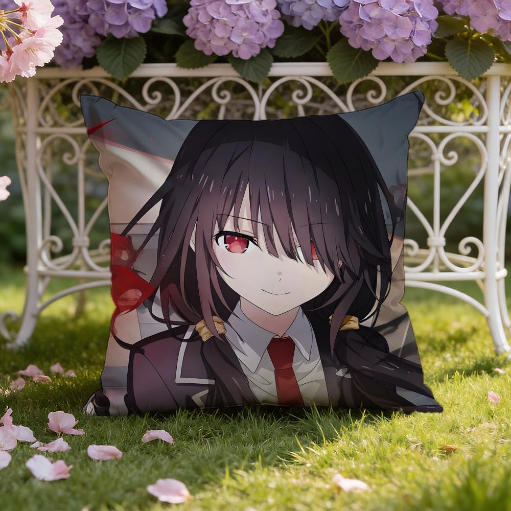 Anime D-Date A Live Cushion Cover Home & Car Dual-Scene Pillow Cover: Reversible for Premium Comfort