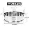 16cm Thickening Food Steam Rack Stainless Steel Steamer with Double Ear for Soup Pot Milk Pot Kitchen Tools