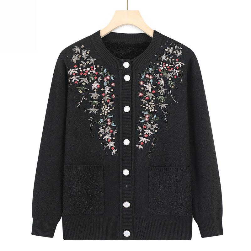 Damen-Winterpullover mit Samtfutter für mittlere und ältere Menschen - Kollektion 2025