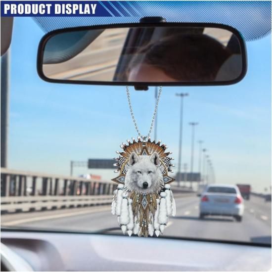 2D Flat Car Rear View Mirror Charm, Acrylic Car Mirror Hanging Ornament for Car Backpack, Christmas Tree Decoration Accessories, Car Interior Pendant
