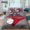 Baseball Duvet Cover Polyester Ball Pattern Sports Theme Player Twin Bedding Set for Teen Baseball Lovers Queen King Quilt Cover