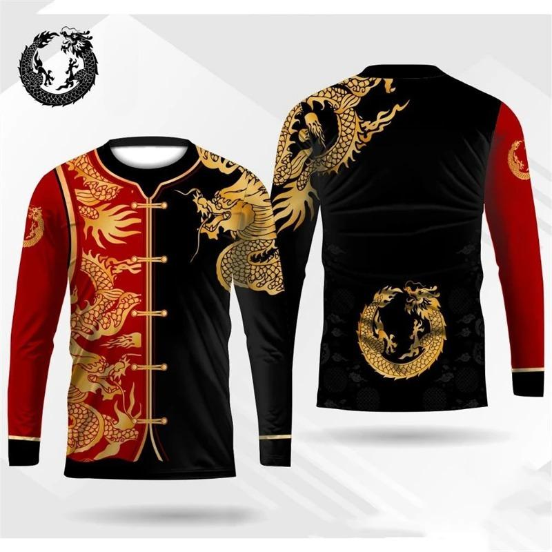 Breathable Elastic 3D Printed Casual Men's Round-neck T-shirt Urban Street Fashion Long Sleeves Men's Top Daily Casual