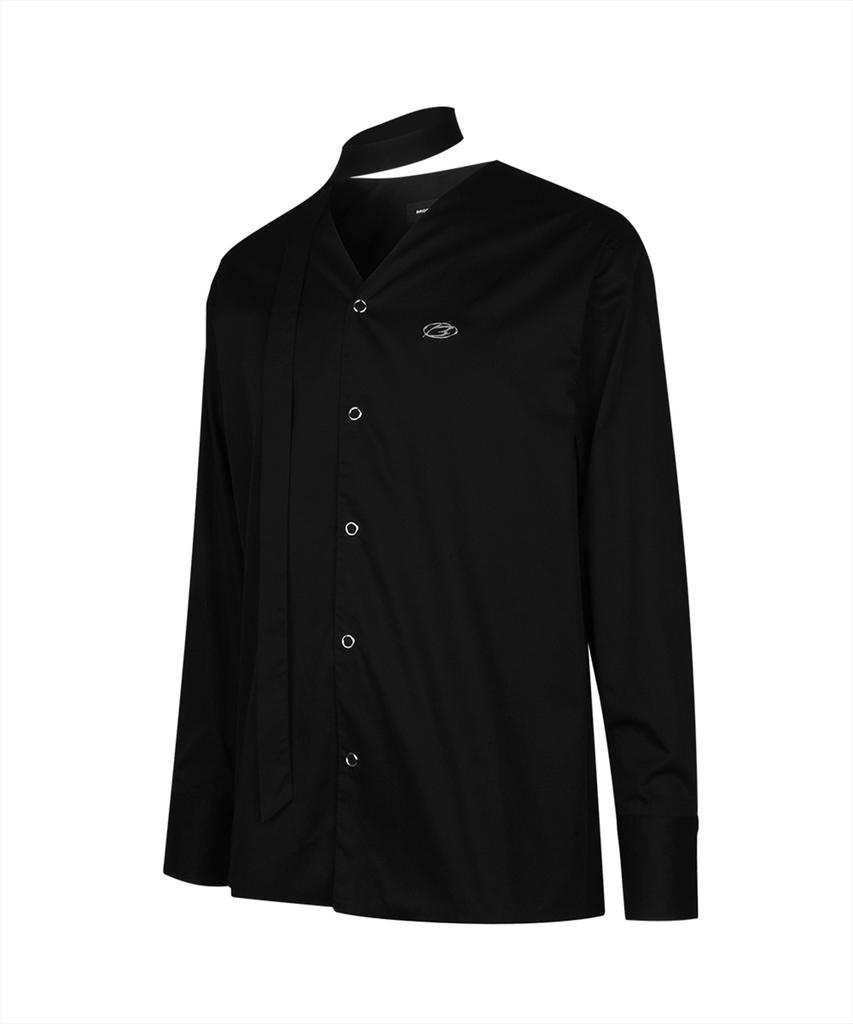 MORE THAN BLACK Logo Cardigan Shirt