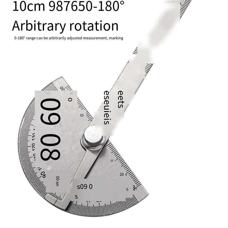 1 szt. Kątomierz 0-14 cm Jednoramienny Ze stali nierdzewnej Miernik kąta Regulowany 180 stopni Półokrągły Miernik indeksujący Kątomierz Kątomierz