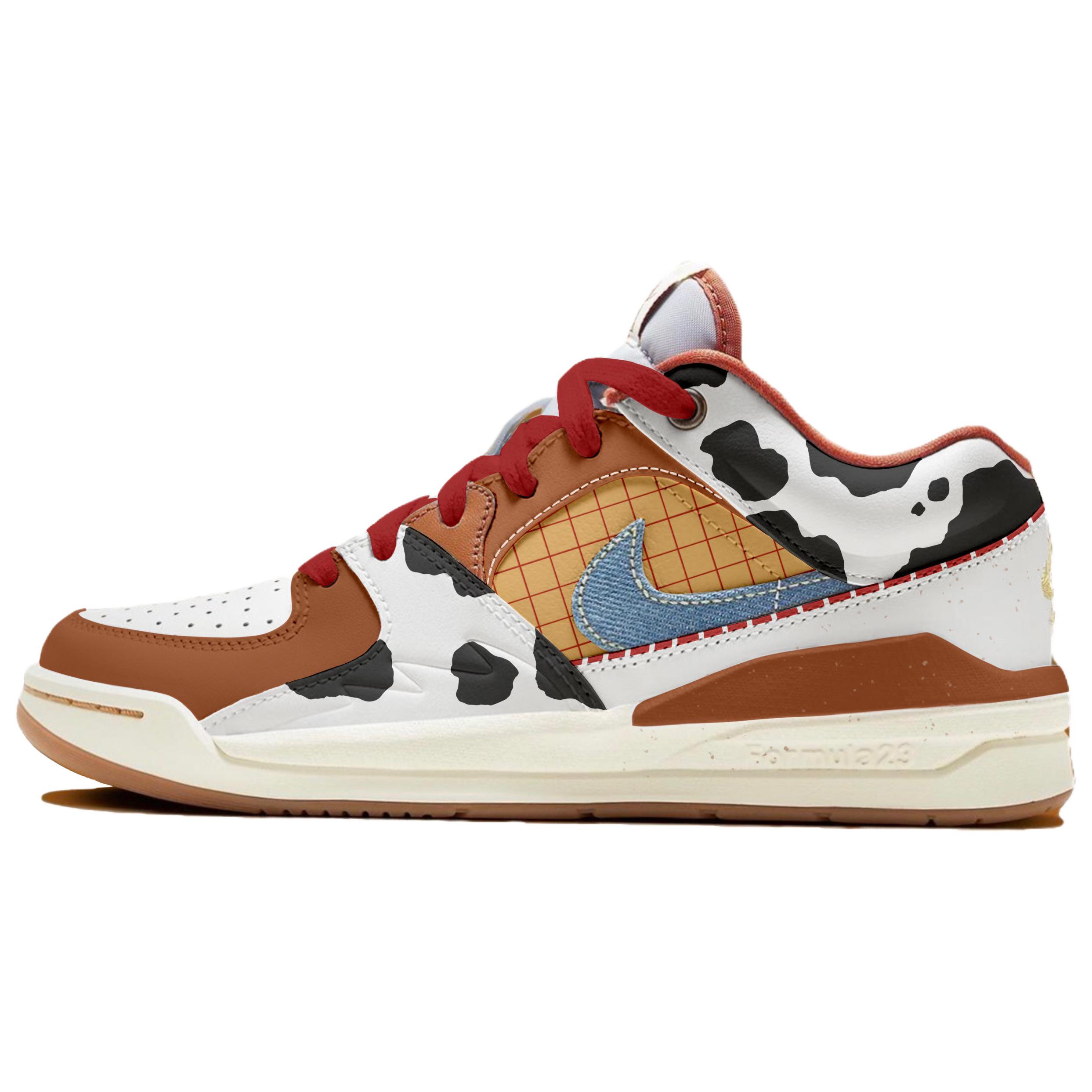 

Jordan Stadium 90 Leather Low top Basketball Shoes Women s White Brown FZ5696-041(Team145-) 36.5