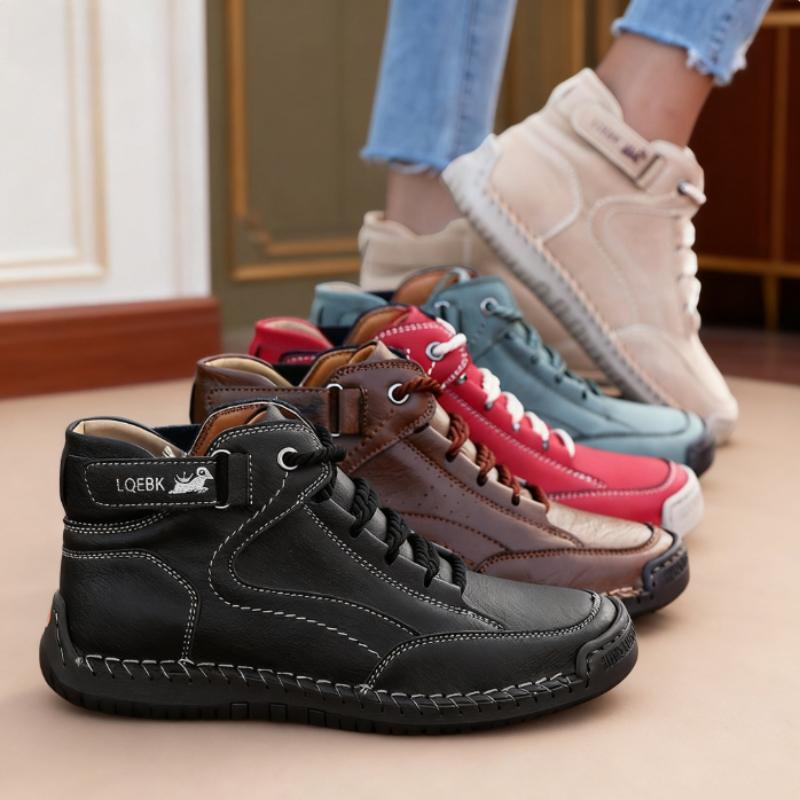 New Autumn Handmade Leather Women Boots Design Sneakers Man Breathable Casual Softer Shoes Men Ankle Boots Outdoor Boats