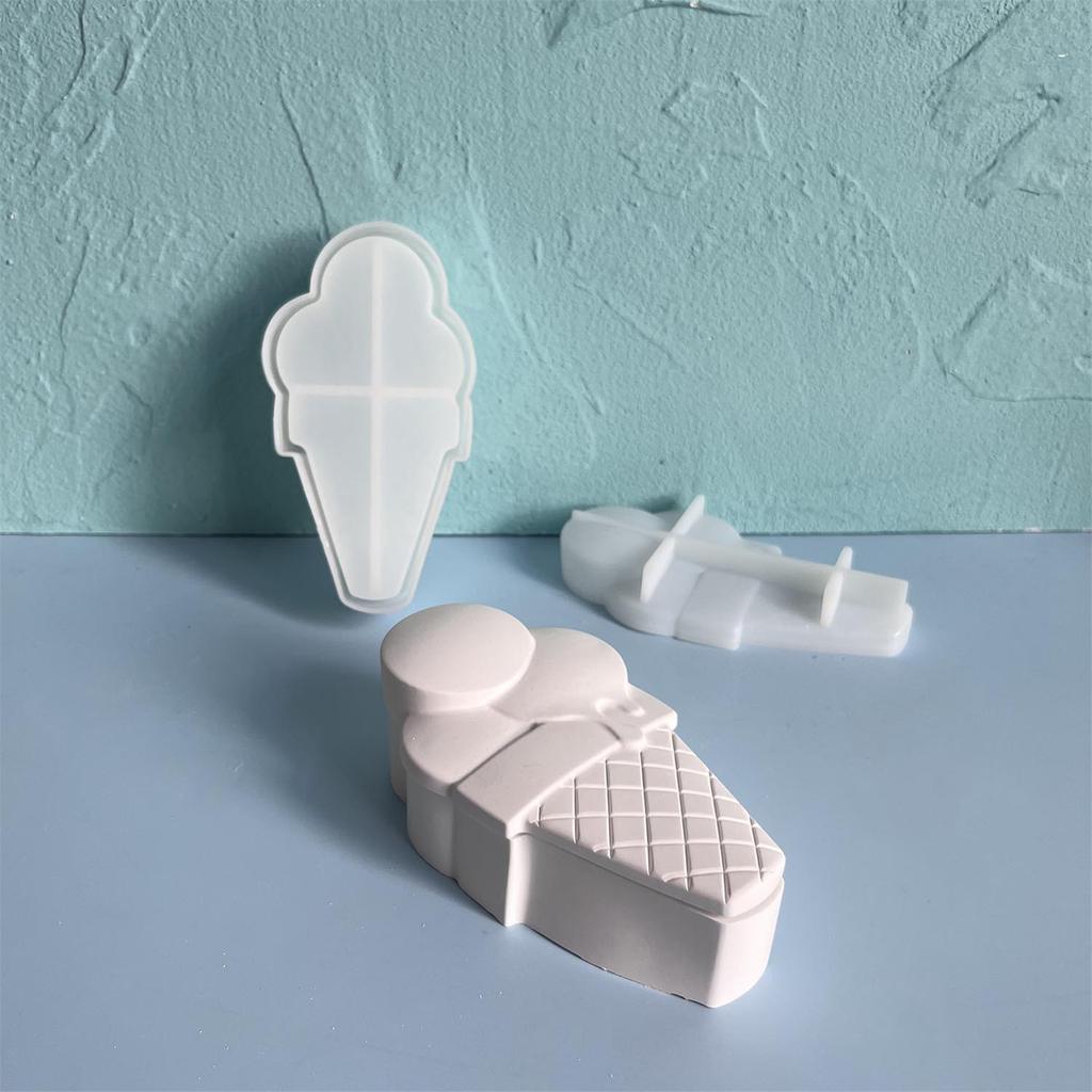 Ice Cream Shaped Storage Container Epoxy Mould High Temperatures Resistant Silicone Mold for Jewelry Box with Lid