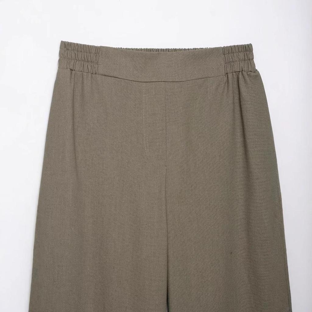 2025 Summer Women's Casual Lace-up Shirt & Wide-leg Pants Two-piece Set