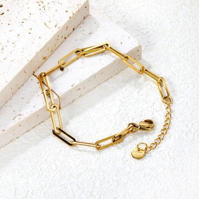 Stylish Metal Chain Paperclip Design Women's Bracelet Unique High-End Fashion Jewelry