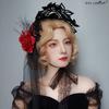 French Lolita Reaper Witch One Piece Hat Bonnet Flat Hat Halloween Rose Top Hat FD-