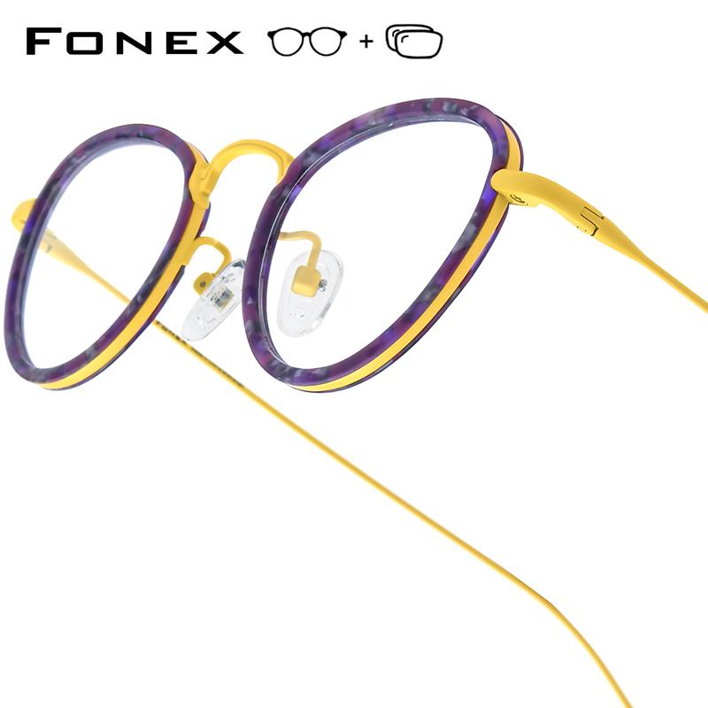 FONEX Progressive Prescription Glasses Custom Photochromic Myopia Optical Lens Eyewear Men Polygon Eyeglasses Titanium Frame 896