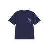 MLB Nautical Cashew Flower Solid Logo Printed Round Neck Short Sleeve T-Shirt Unisex T-Shirts Dark-Blue 3ATS53023-50NYD