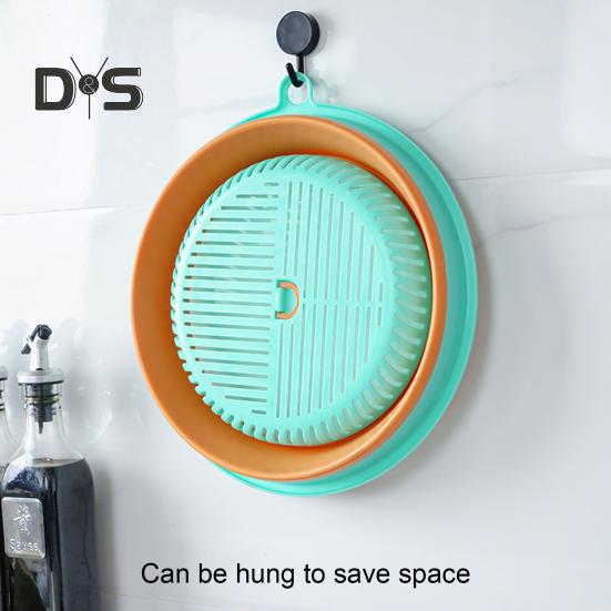Dish Cover Ventilated Space Saving TPR Multi Functional Isolate Flies Food Cover Vegetable Washing Colander Cooking Supplies
