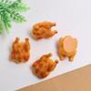 100pcs Simulation Miniature Cute Fried Chicken Resin Flatback Cabochon DIY Scrapbooking Craft Miniature Doll House Accessories