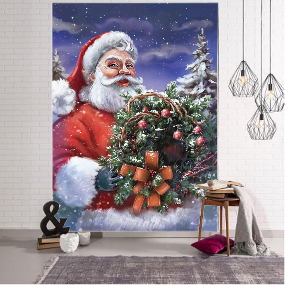 Christmas Santa Background Decoration Tapestry Christmas Party Bar Background Decoration Tapestry Christmas Home Background