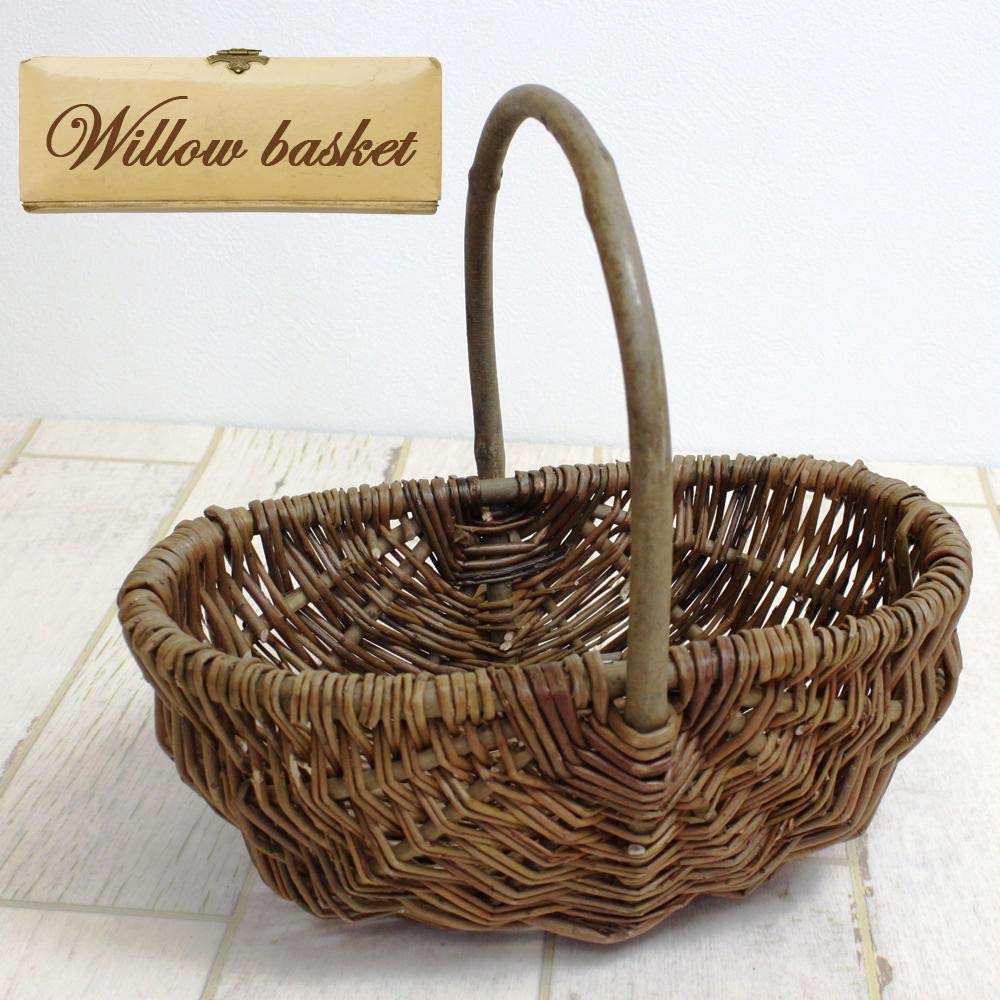 

Murataya Sangyo Basket, Willow Arrangement with Bark, Large, 3620, Brown, Approx. 31 x 19 x 12 cm (27 cm high including handle)