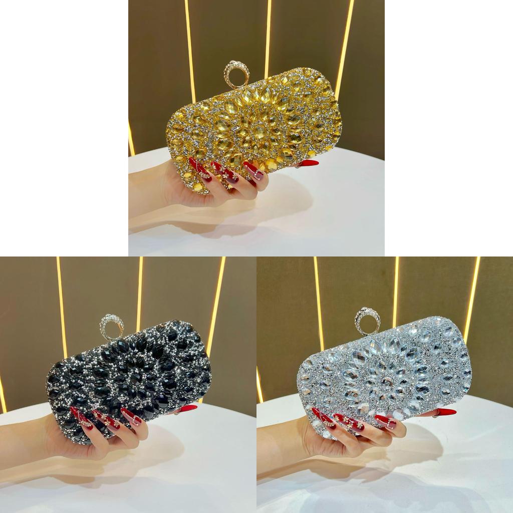 Pochette da Sera Minimalista con Decorazioni di Strass per Eventi Formali