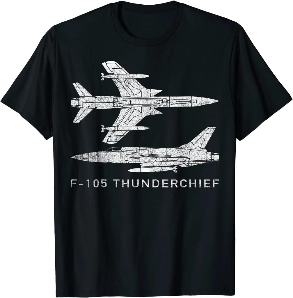 US Air Force F105 Thunderchief Jagdbomber T-Shirt Premium-Baumwolle Kurzarm Rundhals Unisex T-Shirt Neu S3XL