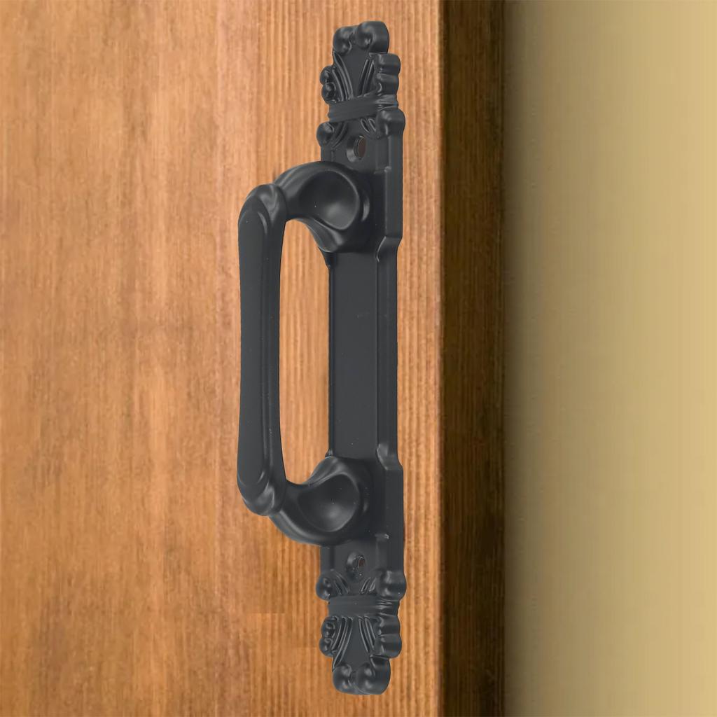 1/2pc Antique Metal Door Handle Heavy Duty Barn Door Pull Black Solid Cast Iron Sliding Door Handle Grip Accessories
