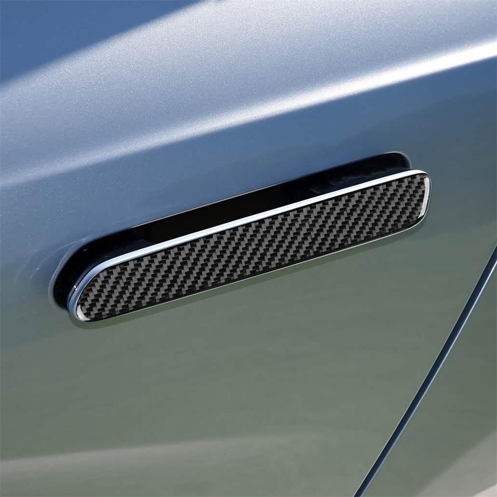 4pcs Carbon Fiber Car Door Handle Stickers For BYD Seal 22-25