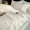 Sleep grid high-precision large flower position jacquard hollow lace bed cover four piece set
