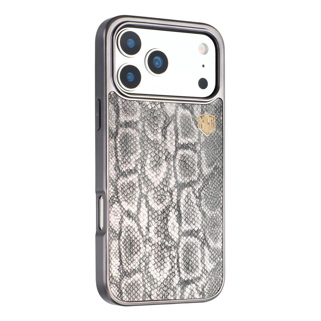 KIGC For iPhone 17 Pro Case Compatible with MagSafe Hybrid Phone Back Cover Snake Texture