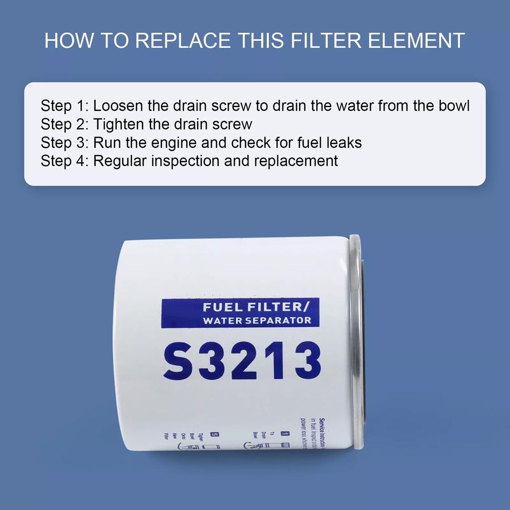 S3213 Fuel Filter Water Separator Filter Element For Mercury Marine Yamaha Racor Sierra 18-7932 18-7928 18-7922 18-7853 18-7979