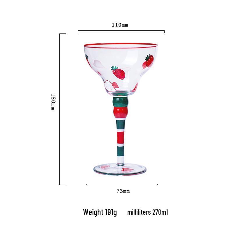Hand-Painted High-Stem Margarita Glass for Cocktails