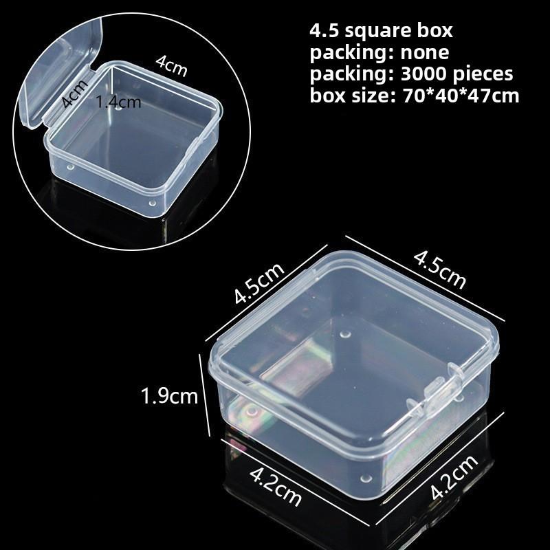 Square pp plastic fishing hook box, semi-transparent square packaging box, small parts organizer