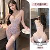 Erotic Underwear, Sexy halter lace printed one-piece dress, pure Desire uniform for Women, Tempting no-Take pajamas 1336