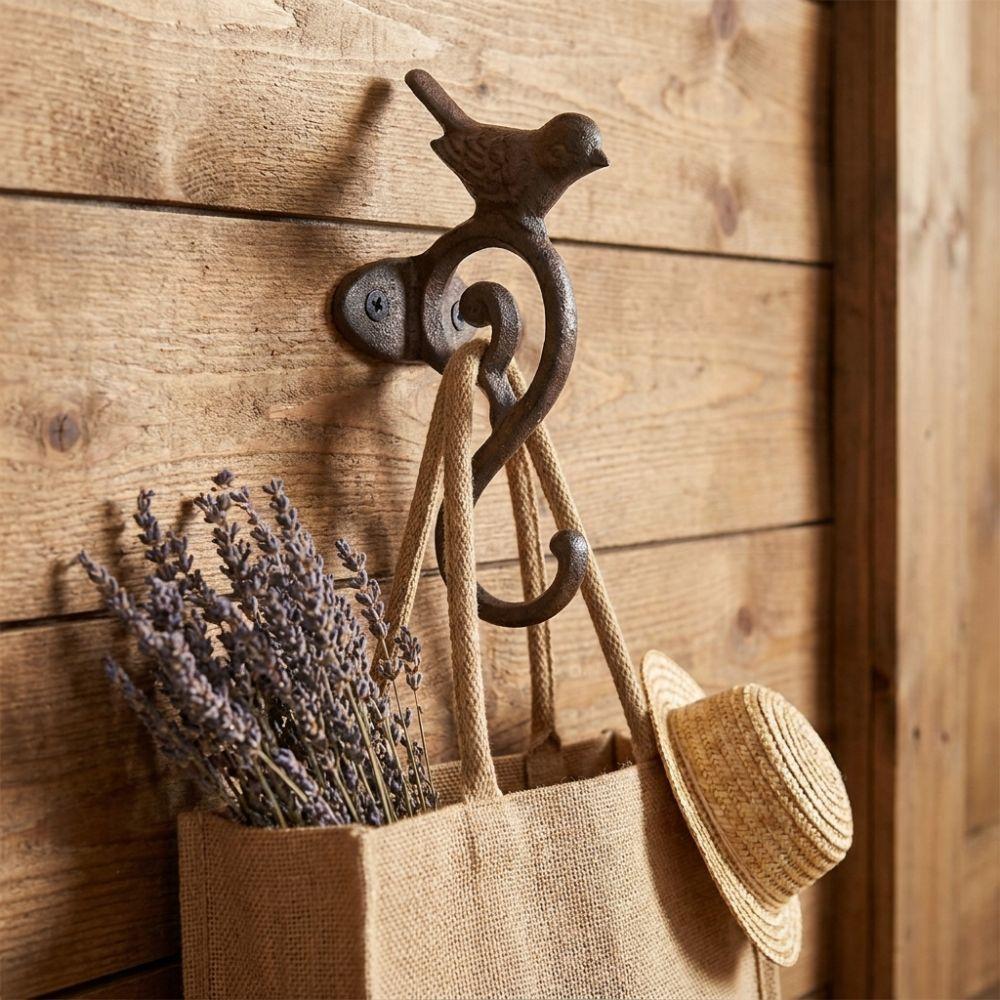Dekorativer Vintage Vogel Garderobenhaken Rustikaler Eingangsbereich Schlüsselorganisator Gusseisen Wandhaken Handschuh