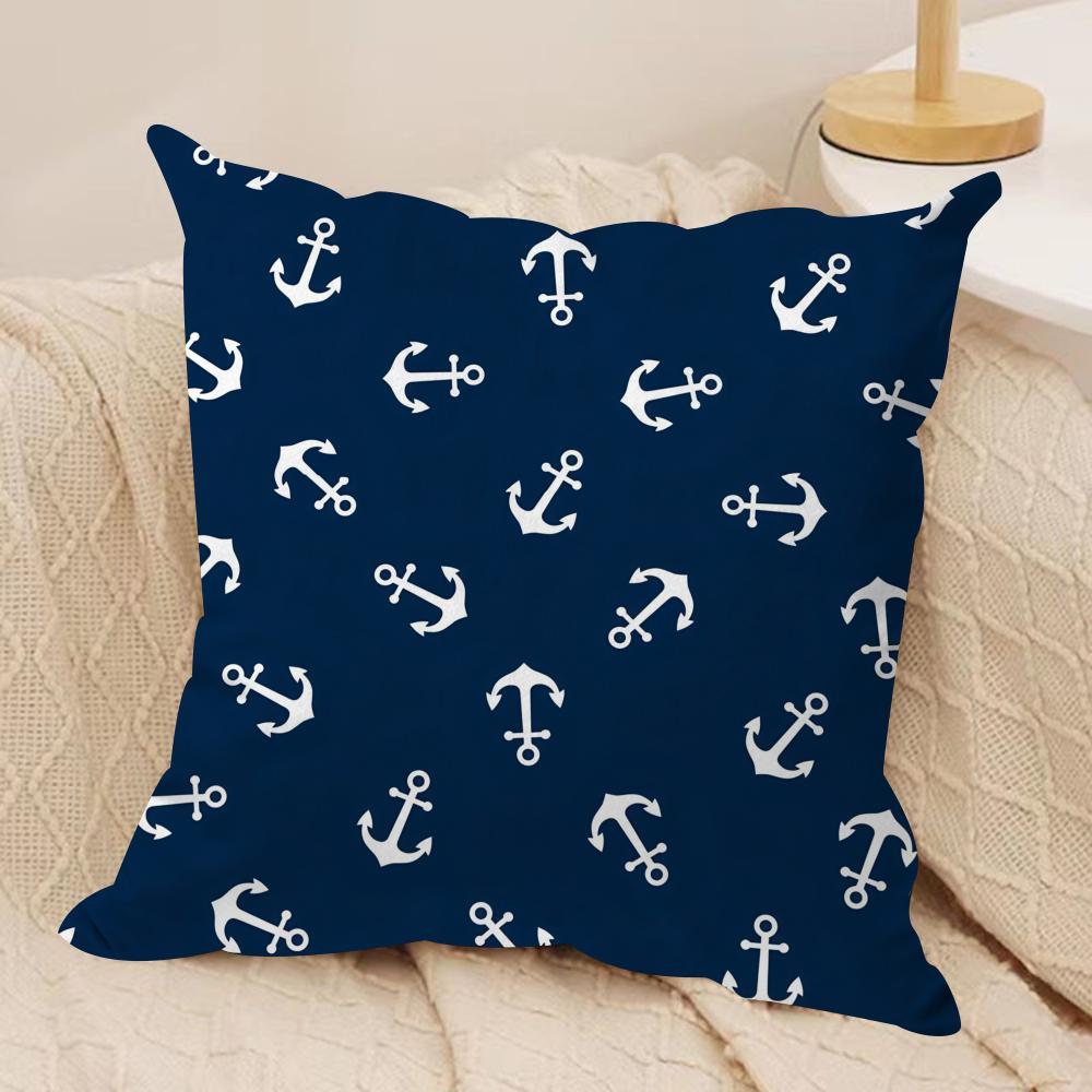Classic Oocean sailor Cushion Cover Short plush Doublesided Print Square Throw Pillow Covers Sofa Home Cushion Decor