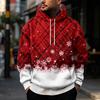 Men's Casual Loose Fit Hoodie with Christmas Print and Large Pockets