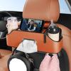 Car Seat Back Organizer With Cup Holder,Tissue Box, And Cell Phone Holders Car Headrest Rear Seat Multifunctional Storage Box