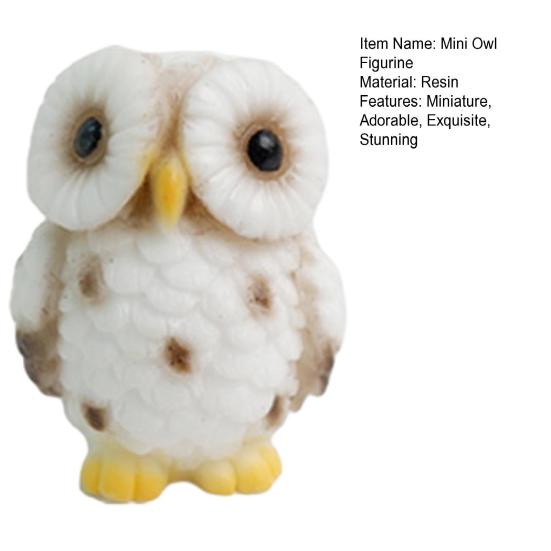 Mini figurine de hibou en résine, ornement miniature pour terrarium, bonsaï, micro-paysage, jardin féérique, décoration de gâteau