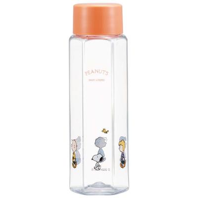 Skater Easy-to-Grip Hexagonal Plastic Water Bottle, 250ml, Blow-Drop Design, for Adults and Kids, Direct Drinking, Transparent, Snoopy Design,