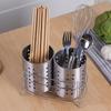 Ourunzhe Stainless Steel Household Chopstick Holder, Chopstick Cage, Tableware Tube, Double-Tube Utensil Storage Rack