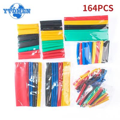 164PCS Heat Shrink Tube Sleeving Tubing Assortment Kit Electrical Connection Electrical Wire Wrap Cable Waterproof Shrinkage 2:1