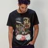 Vintage Horror T-Shirt Chainsaw Zombie Graphic Retro Scary Black Tee S-5XL