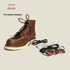 3x3mm Top Grain Cowhide Square Genuine Leather Shoelaces for Loafers, Martin Boots, Red Wing, Casual, and Business Styles