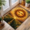 Radiant Sun Over Sunflower Field Patterned Carpet, Non Slip Mat Suitable for Living Room and Bedroom Sofas