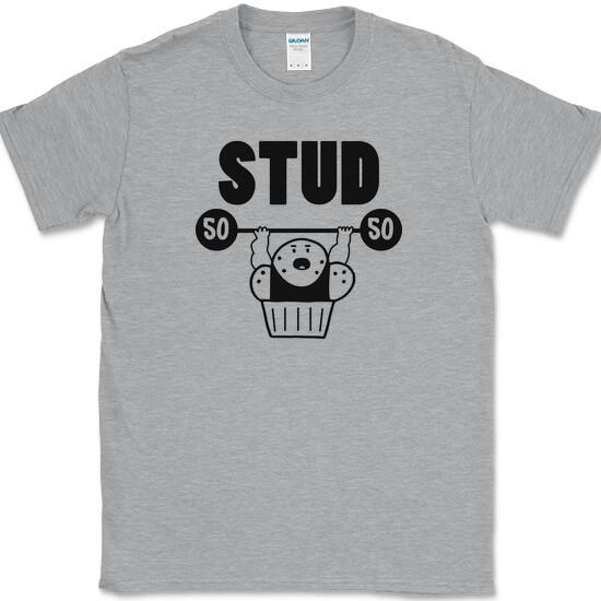 

Stud Muffin T-Shirt Funny Food Fitness Lifting Workout Gym Cute Humor Tee XL