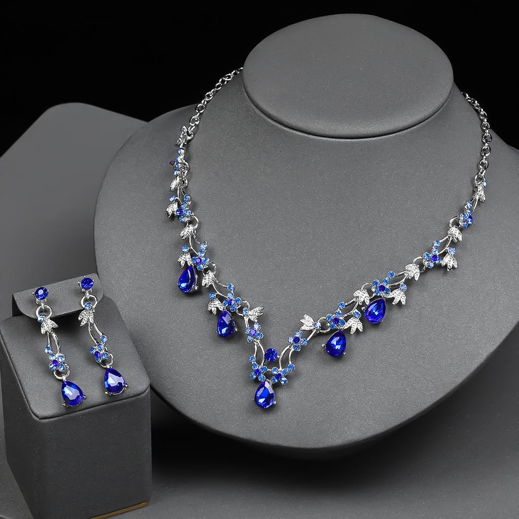 Bridal Necklace, Earrings Set, Female Crystal Jewelry, Wedding Accessories, Wedding Accessories, Dress Matching