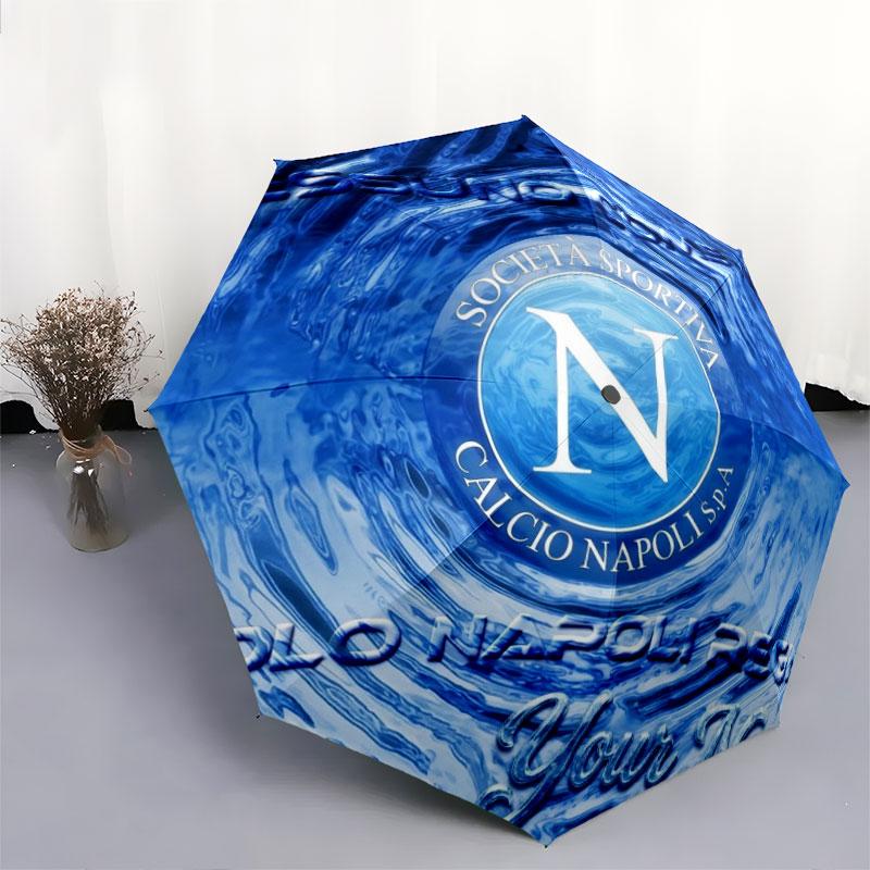 1 PC Automatic Folding Umbrella - SSC Napoli Custom Name Pattern, Portable & Foldable Design with 8 Ribs, Christmas Birthday Gifts