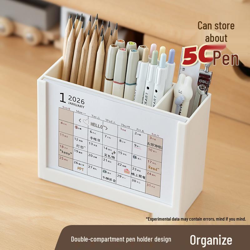 2026 Multi-functional Desk Calendar with Pen Holder and Storage Box