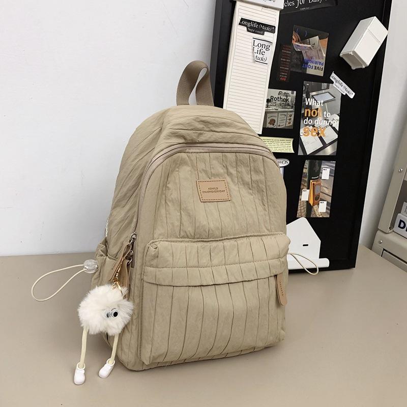 Schoolbag Korean Style Lazy Style Backpack Simple and Fresh College Student Backpack High Aesthetic Middle School Girls Large Capacity Backpack
