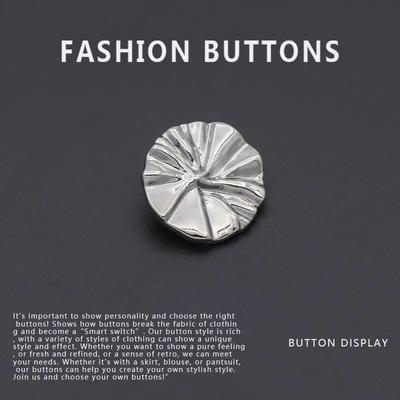 10Pz Bottoni Metallici Squisiti Di Alta Gamma Retrò Argento Rotondi per Maglione Cardigan Giacca Camicia Bottoni Di Alta Gamma Daquan