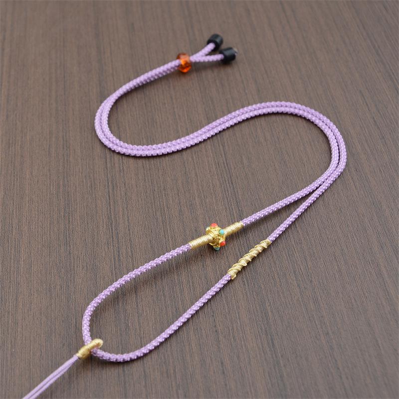 Handwoven Qiankun Knot Pendant Rope with Jade and Agate - Adjustable Buddha Talisman Necklace