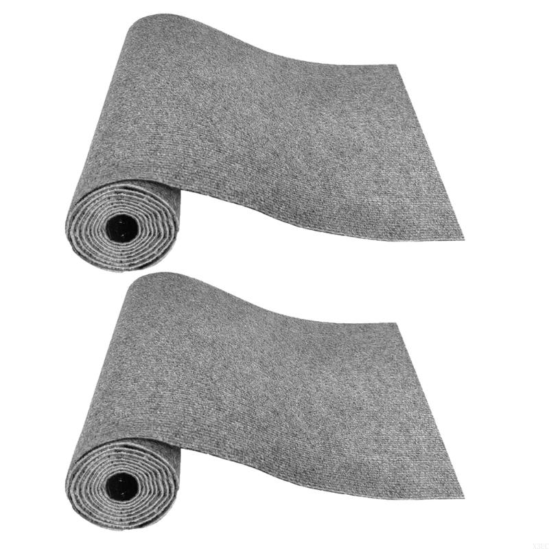 2pcs Customizable Cats Tree Guard Mats Anti Slip Adhesive Backing Heavy Duty Polyester Floor Protectors X3UC