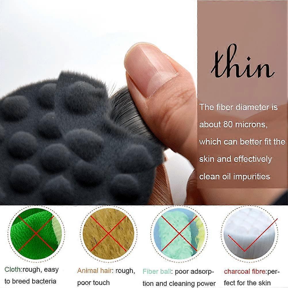 Manual Facial Cleansing Brush-Bamboo Charcoal Fiber Bristles and Wooden Handle-Skin Cleanser